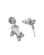 VOJ Silver Plated Ad Stone Studded Designer Necklace With Earrings Set