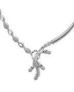 VOJ Silver Plated Ad Stone Studded Designer Necklace With Earrings Set