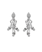 VOJ Silver Plated Ad Stone Studded Designer Necklace With Earrings Set