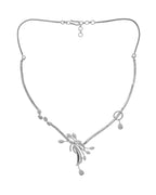 VOJ Silver Toned Stylish Ad- Studded Jewellery Set