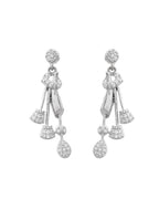 VOJ Silver Plated Ad Stone Studded Designer Necklace With Earrings Set