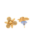 VOJ Gold-Polished Round Designed Necklace With Earrings Set