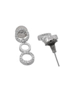 VOJ Silver Plated Ad Stone Studded Round Shaped Necklace And Earrings Set