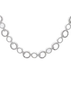 VOJ Silver Plated Ad Stone Studded Round Shaped Necklace And Earrings Set