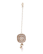VOJ Gold-Polished Kundan Stone Studded Long Jewellery Set