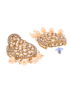 VOJ Gold-Polished Stone Studded Designer Choker With Earrings And Maang Tikka Set