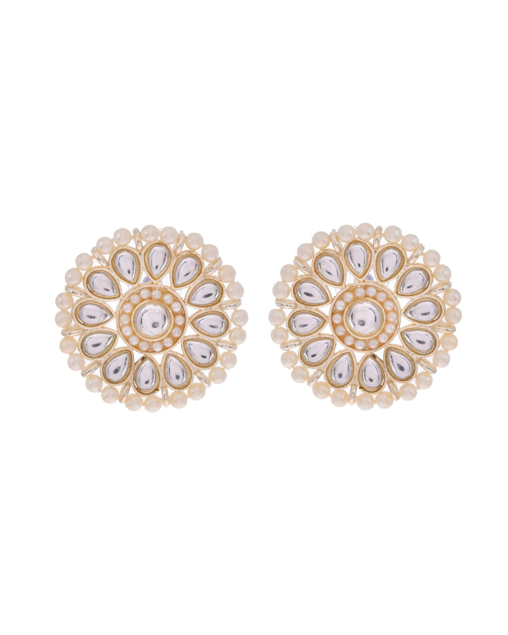 VOJ Gold-Polished Kundan Studded Choker Jewellery Set
