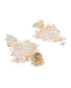 VOJ Gold-Polished Kundan Studded Earrings with Maang Tikka - Distacart