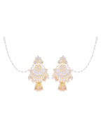 VOJ Gold-Polished Kundan Studded Earrings with Maang Tikka - Distacart