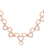 VOJ Ad Stone Studded Heart Shaped Designer Gold-Polished Jewellery Set