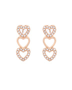 VOJ Ad Stone Studded Heart Shaped Designer Gold-Polished Jewellery Set