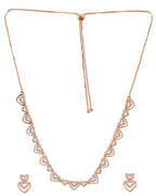 VOJ Gold-Polished Ad Stone Studded Heart Shaped Jewellery Set