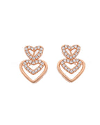 VOJ Gold-Polished Ad Stone Studded Heart Shaped Jewellery Set