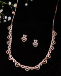 VOJ Gold-Polished Ad Stone Studded Heart Shaped Jewellery Set
