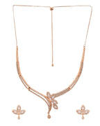 VOJ Gold-Polished Designer Ad Studded Jewellery Set