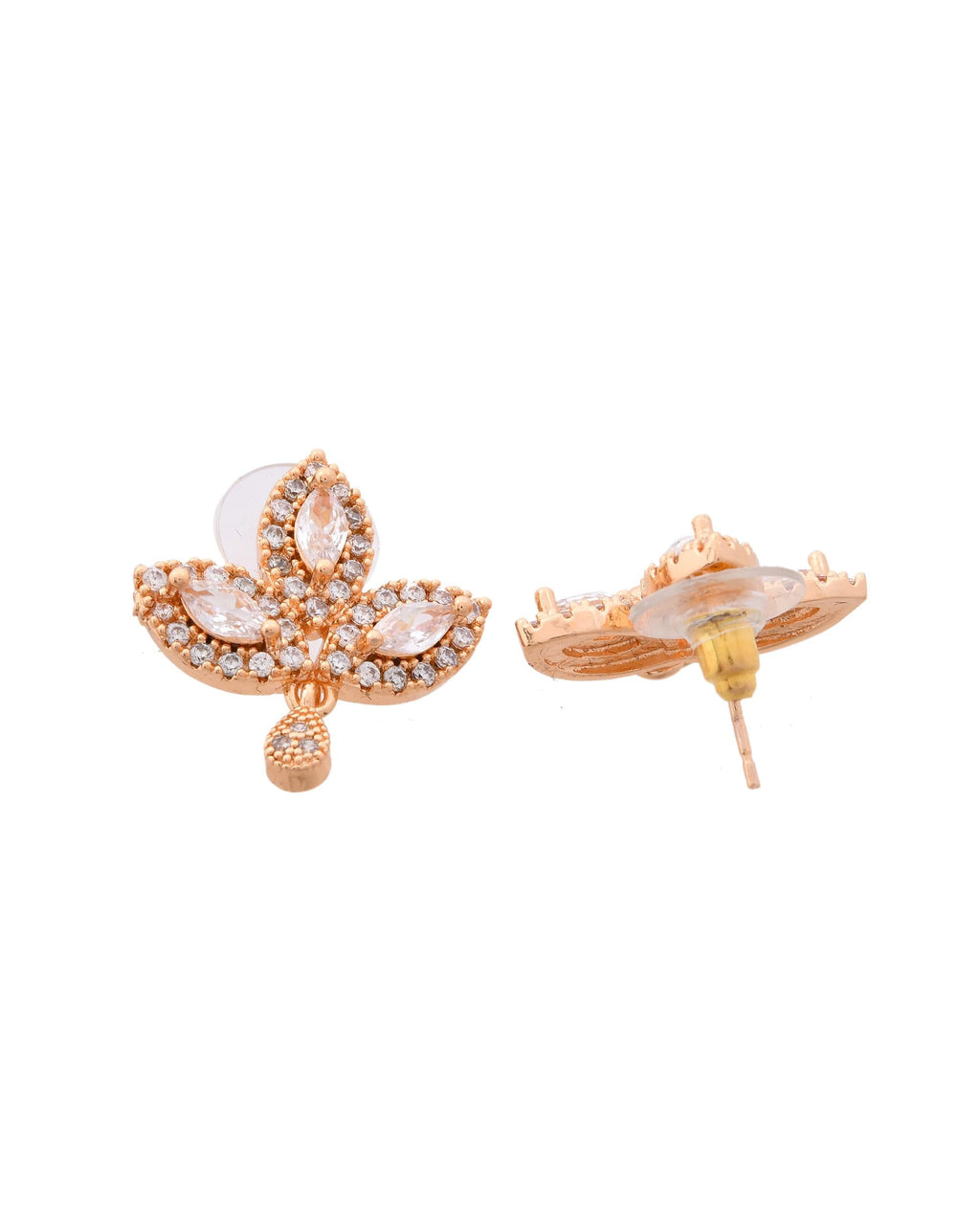 VOJ Gold-Polished Designer Ad Studded Jewellery Set