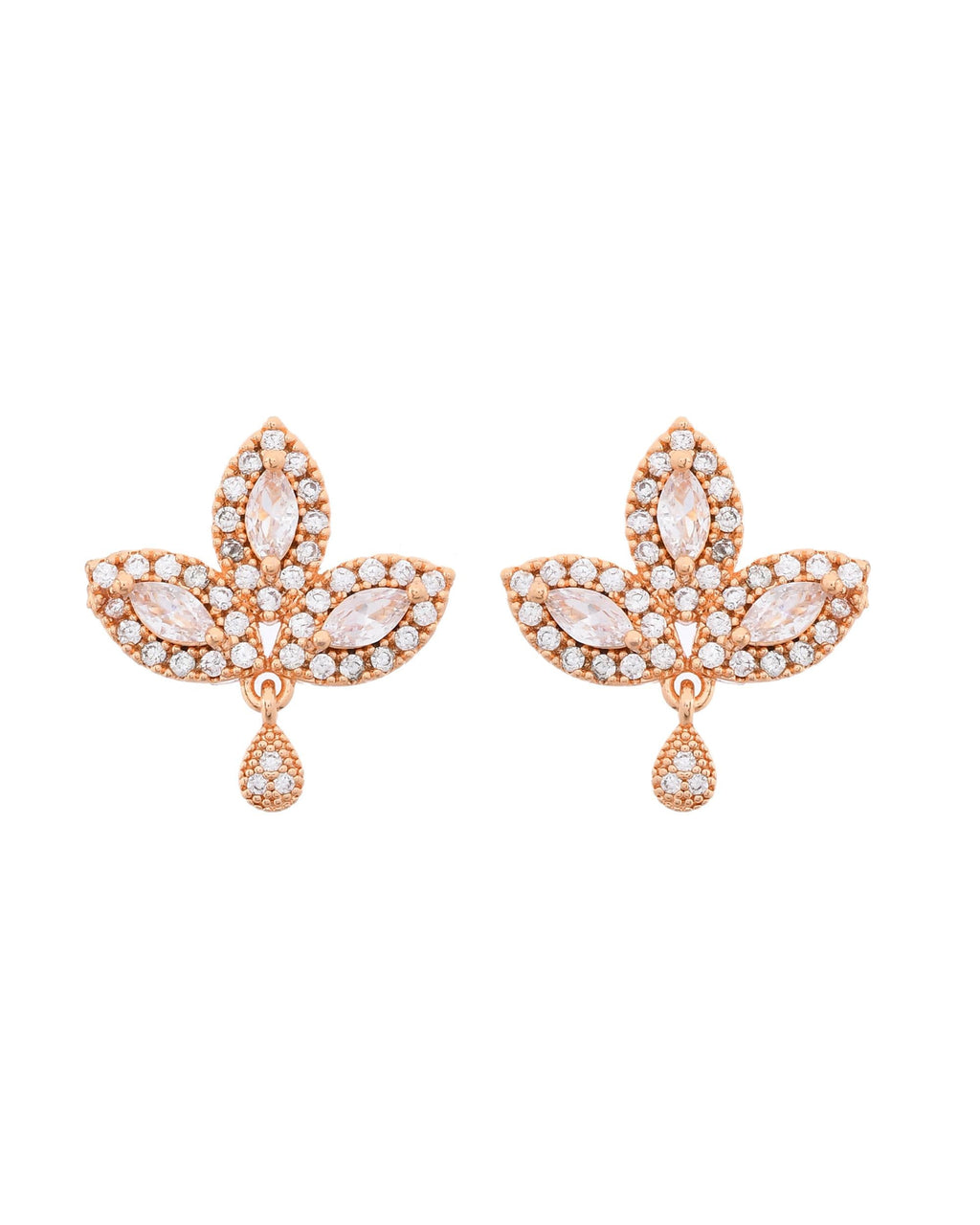 VOJ Gold-Polished Designer Ad Studded Jewellery Set