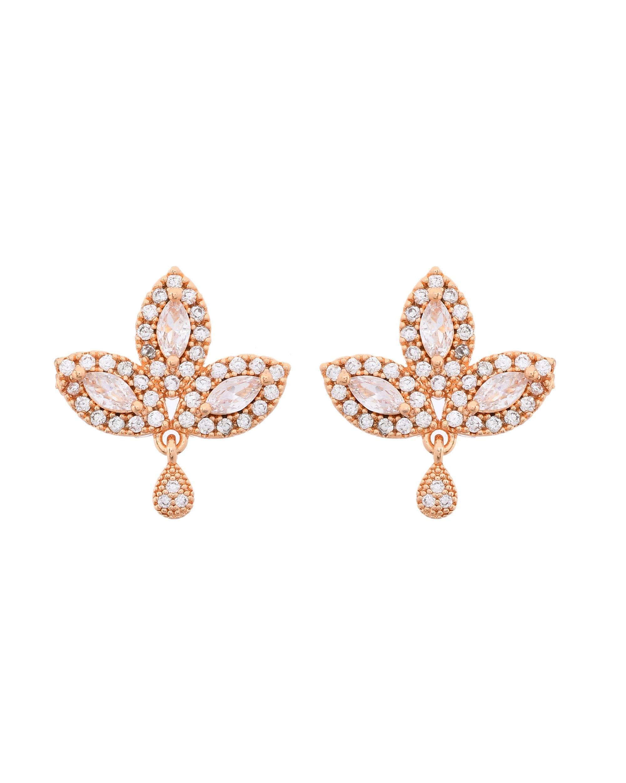 VOJ Gold-Polished Designer Ad Studded Jewellery Set