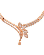 VOJ Gold-Polished Designer Ad Studded Jewellery Set