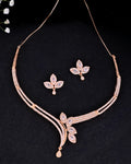 VOJ Gold-Polished Designer Ad Studded Jewellery Set