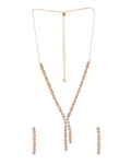 VOJ Gold-Polished Ad Stone Studded Circular Jewellery Set