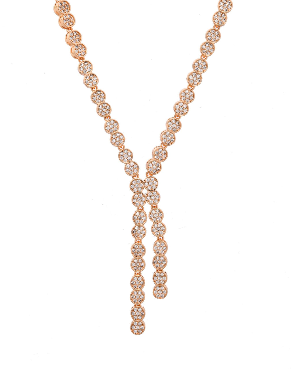 VOJ Gold-Polished Ad Stone Studded Circular Jewellery Set