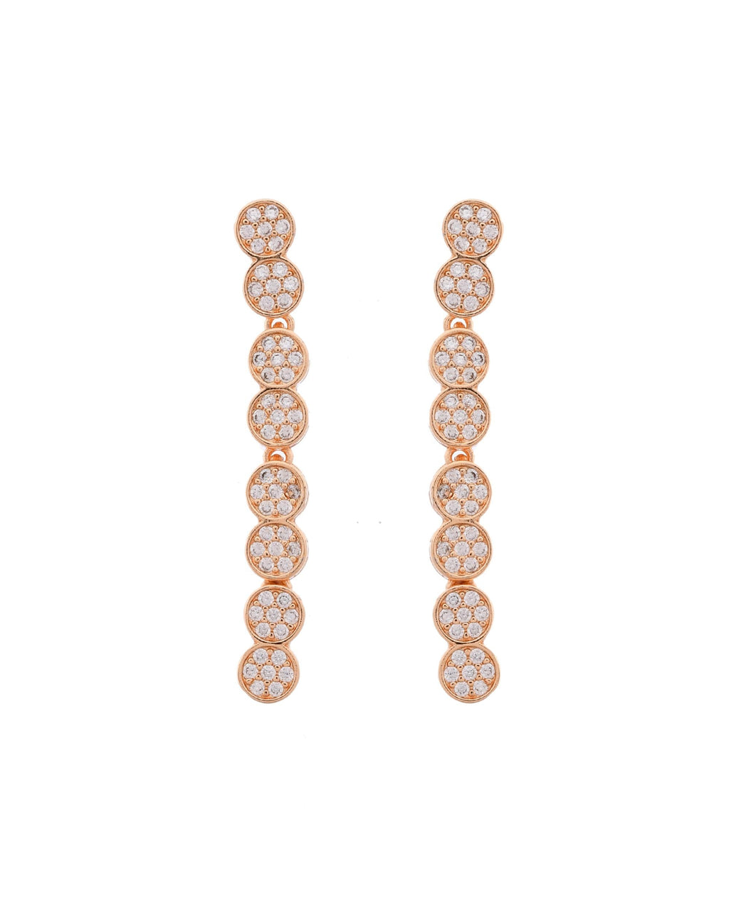 VOJ Gold-Polished Ad Stone Studded Circular Jewellery Set