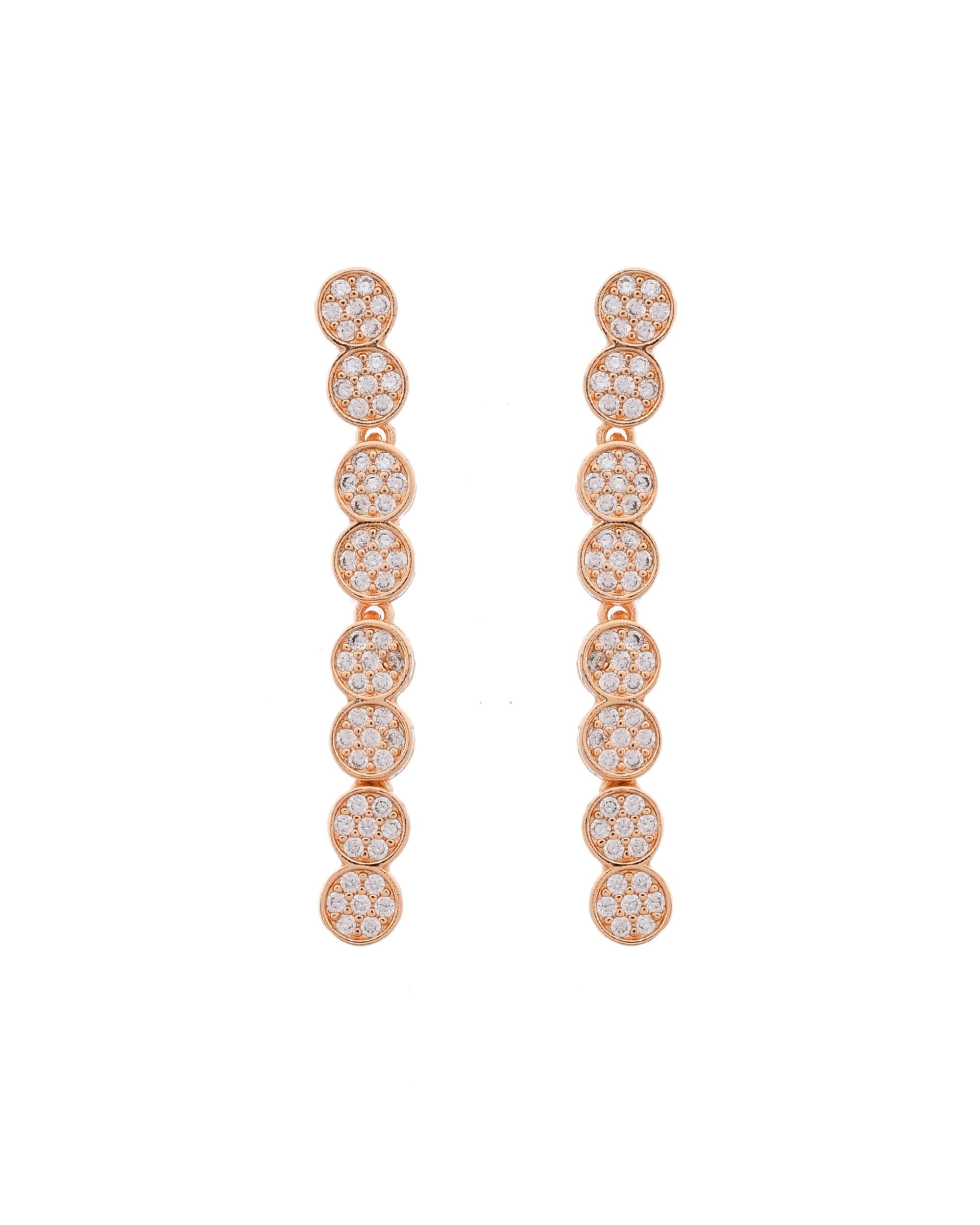 VOJ Gold-Polished Ad Stone Studded Circular Jewellery Set