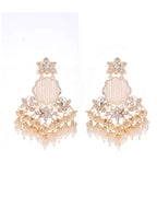 VOJ Gold-Polished Kundan Studded Pearl Drop Earrings - Distacart