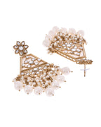VOJ Gold-Polished Kundan Studded Contemporary Earrings - Distacart