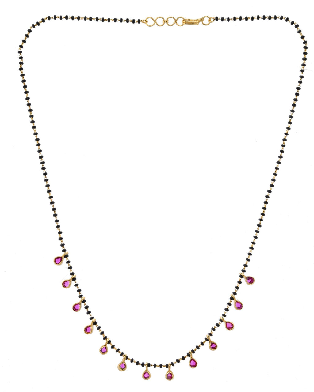 VOJ Gold-Polished Ad Studded Drop Shaped Mangalsutra - Distacart