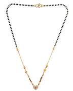 VOJ Gold-Polished Ad Studded Heart Shaped Mangalsutra - Distacart