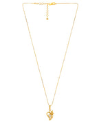 VOJ Gold-Polished Designer Ad Studded Pendant With Chain