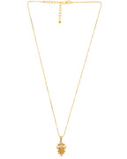 VOJ Gold-Polished Designer Ad Studded Pendant With Chain