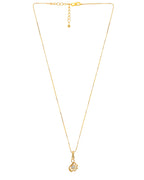 VOJ Gold-Polished Designer Ad Studded Pendant With Chain