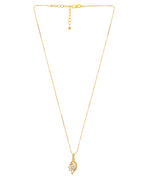 VOJ Gold-Polished Designer Ad Studded Pendant With Chain