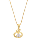 VOJ Gold-Polished Swan Shaped Ad Studded Pendant With Chain
