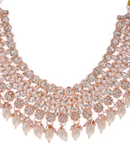 VOJ Gold-Polished Stone Studded Choker Jewellery Set With Maang Tikka