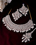VOJ Gold-Polished Stone Studded Choker Jewellery Set With Maang Tikka