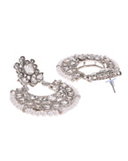 VOJ Silver Plated Stone Studded Jewellery Set With Maang Tikka