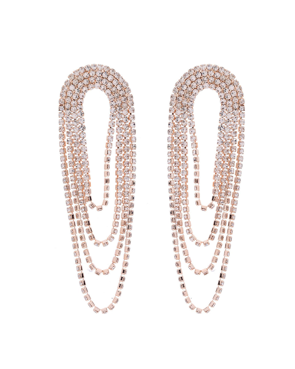 VOJ Gold-Polished Stone Studded Necklace With Earrings Set