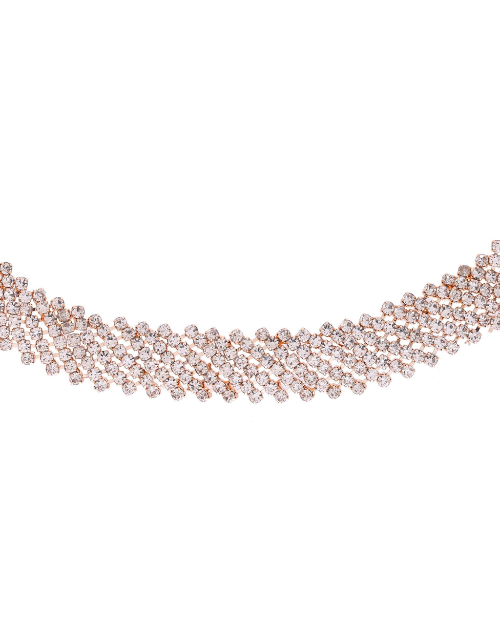 VOJ Gold-Polished Stone Studded Necklace With Earrings Set