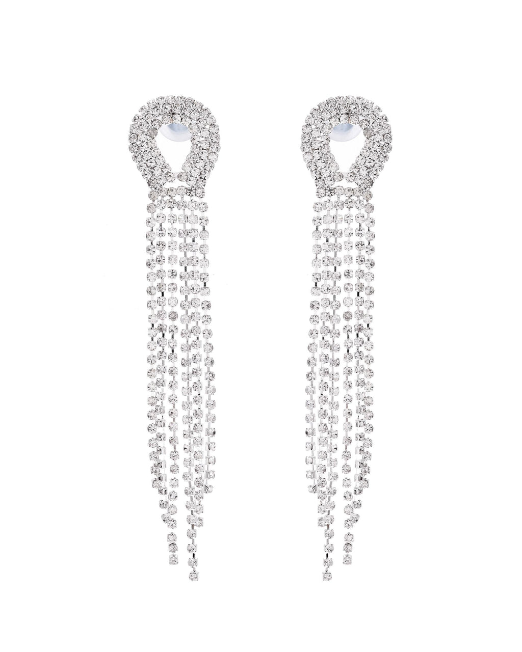 VOJ Silver Plated Stone Studded Necklace With Earrings Set
