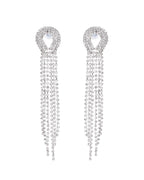 VOJ Silver Plated Stone Studded Necklace With Earrings Set