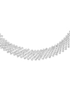 VOJ Silver Plated Stone Studded Necklace With Earrings Set