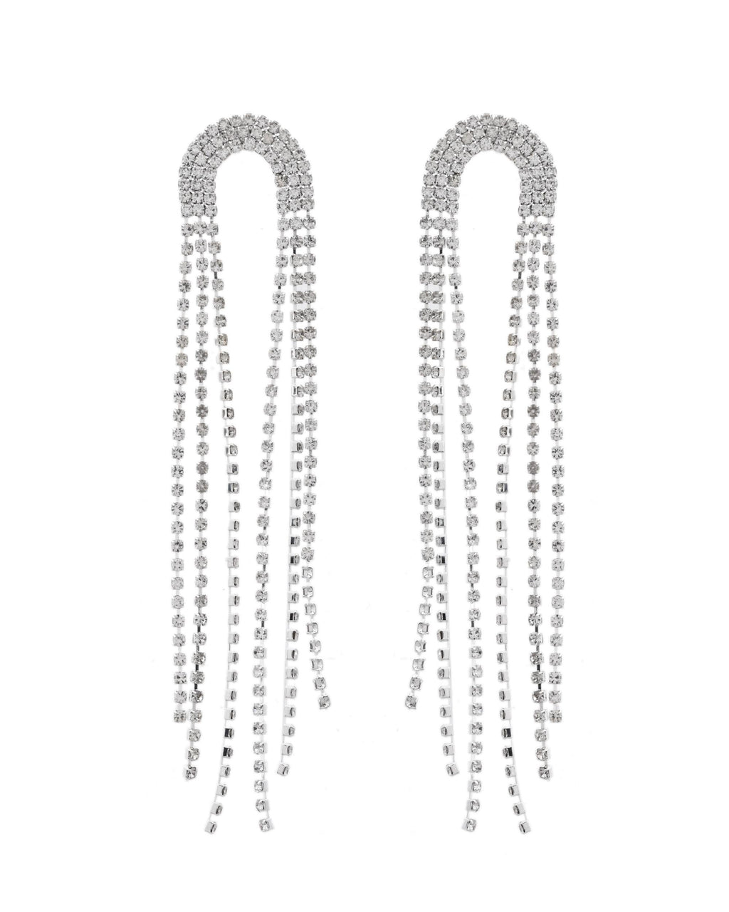 VOJ Silver-Plated Crystals Stone Studded Contemporary Drop Earrings - Distacart