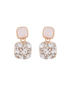 VOJ Stainless Steel Crystal Studded Square Shaped Studs - Distacart