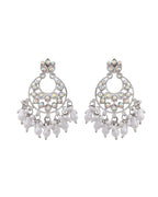 VOJ Silver Plated Stone Studded Studs Earrings - Distacart