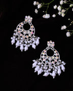 VOJ Silver Plated Stone Studded Studs Earrings - Distacart