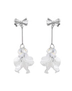 VOJ Silver Plated Bow Drop Earrings - Distacart